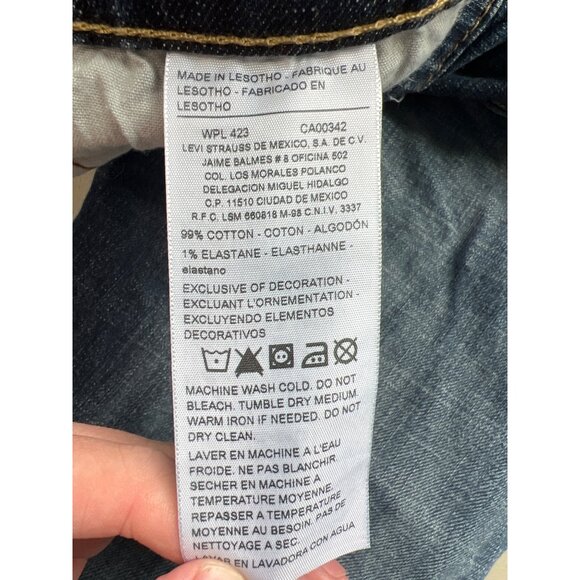 Signature Levi Strauss and Co Slim Straight Denim Jeans Size 36 Blue Dark Wash - Picture 4 of 7